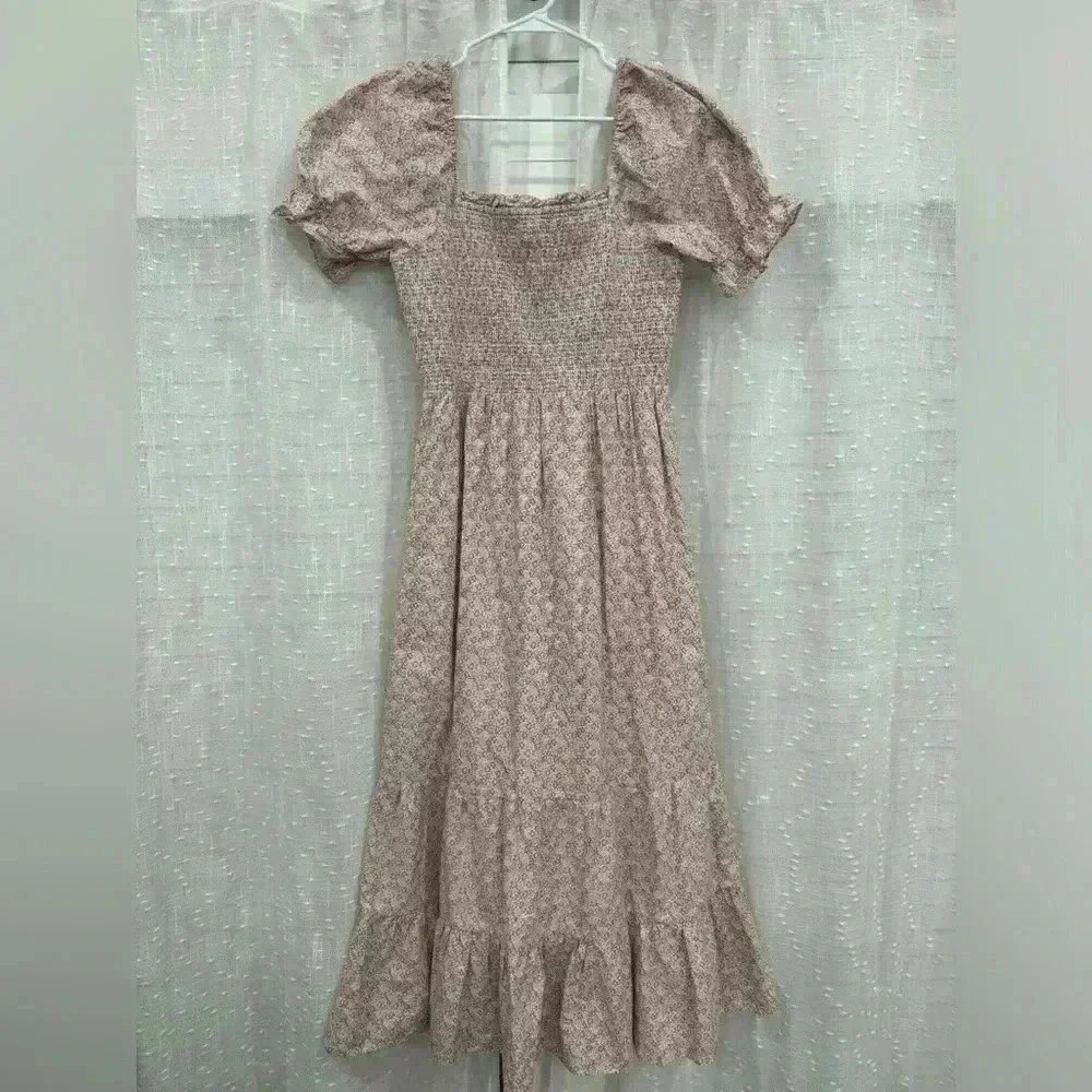 English Factory Floral Smocked Maxi Dress with Puffed sleeves Size Large - Picture 2 of 3